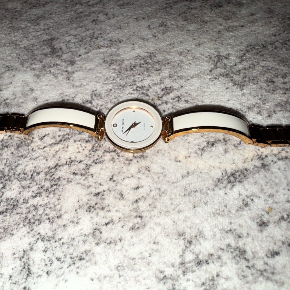 Anne Klein Gold and White Women's Watch